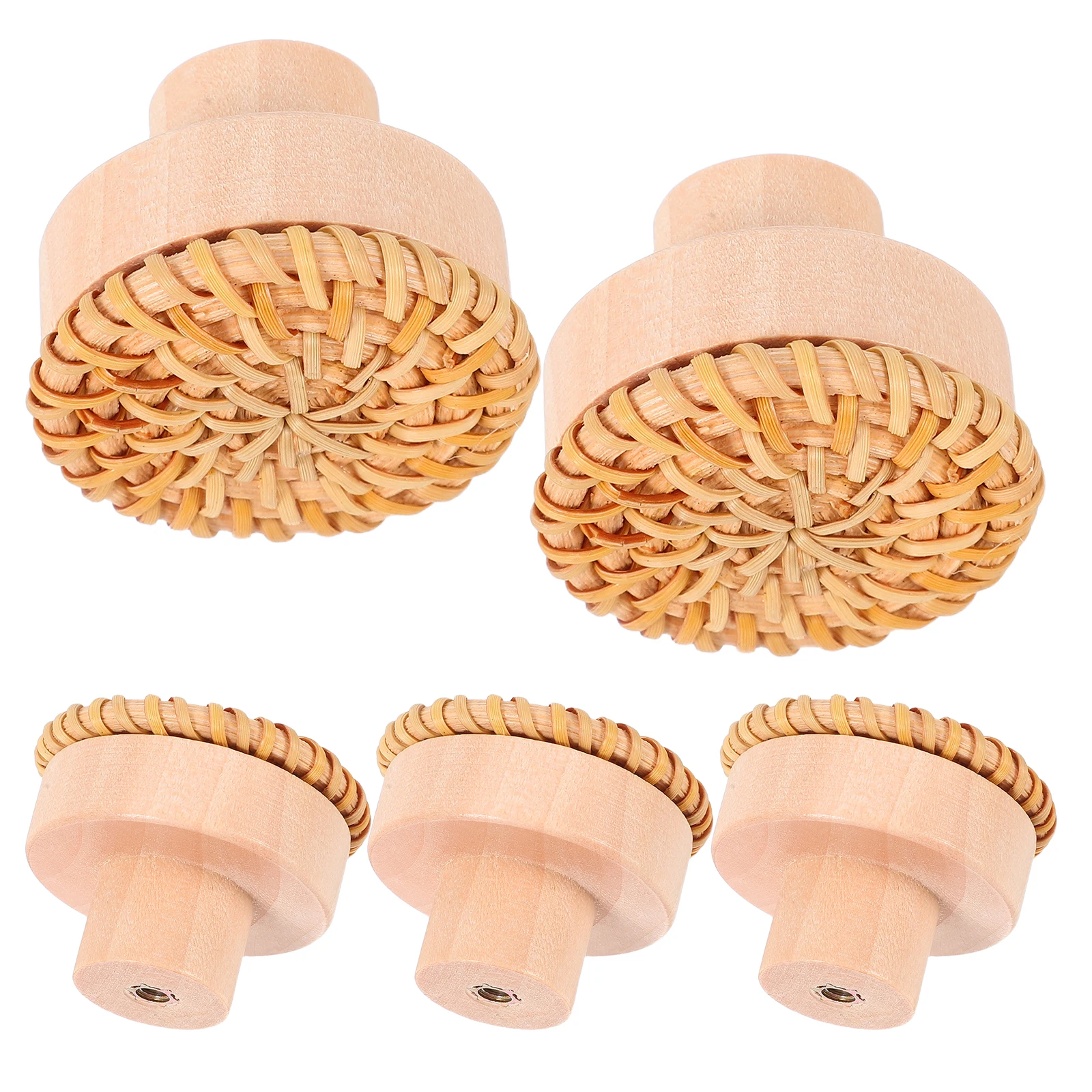 

5 Pcs Rattan Woven Hook Brackets Hanging Hooks Coat Vintage Closet Mounting Hardware Hangers Wood Color Display