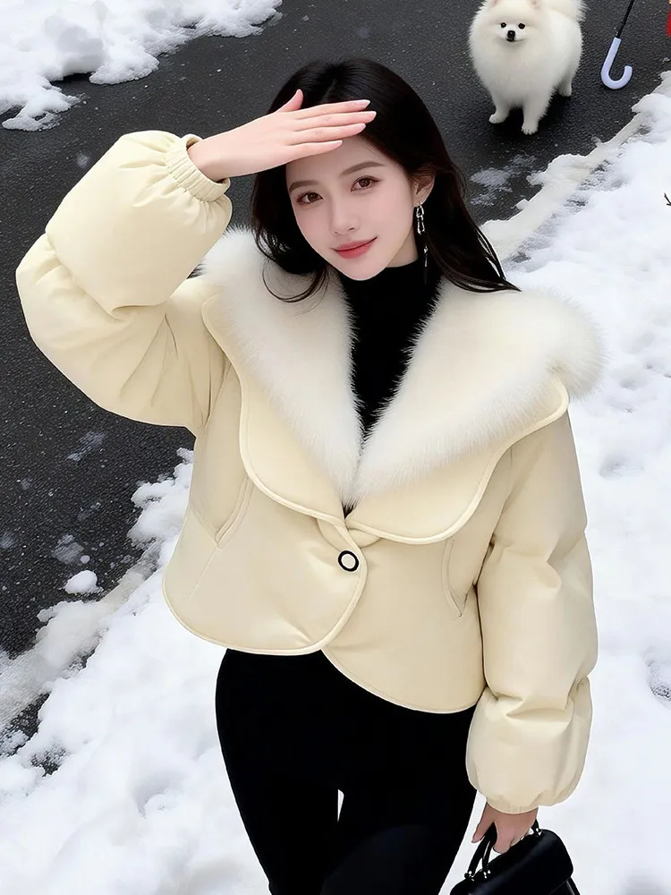 티엔드 코튼 자켓 여성용 출퇴근용 슬림핏 스트레이트 컷 겨울 아우터 따뜻한 플립 칼라 한국 버전 패셔너블...