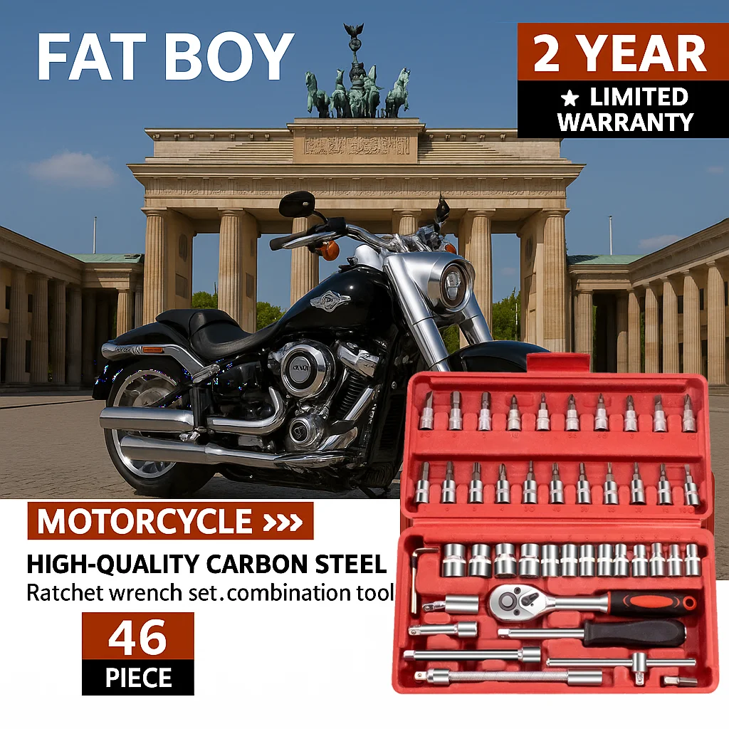 

For Harley Dyna Softail Sportster Electra Road King Street Glide 46pcs Car Repair Tool 1/4-Inch Socket Set
