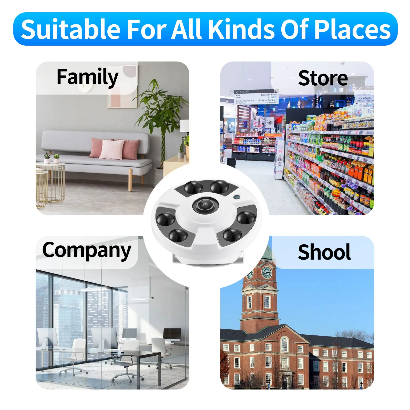 

Ultra HD 4K 8MP Fisheye IP Camera Face Detection Audio 1.7mm Lens Video Surveillance Indoor CCTV Home DC12V/ POE 48V