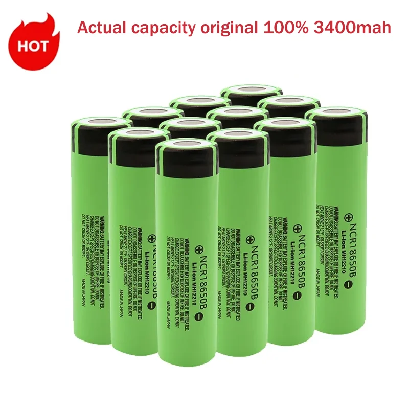 1-50PCS NCR18650B Actual Capacity Original 18650 Battery 3.7V 3400mah Lithium Rechargeable Batteries 18650 Cells Li-ion Bateria