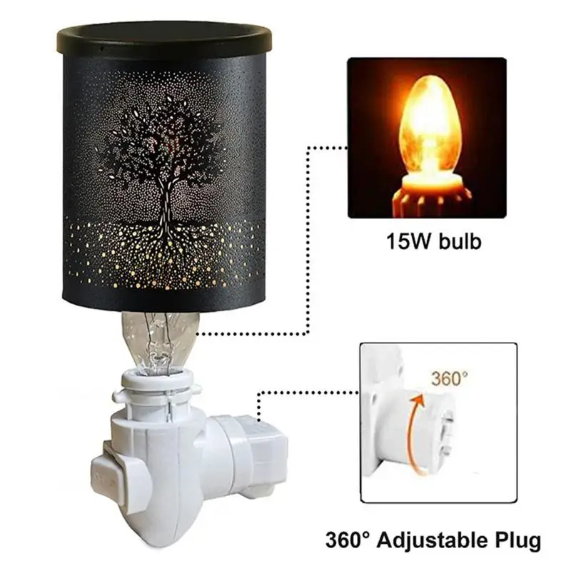 Wall Plug Wax Melter Electric Metal Light Fragrance Candle Warmer For Melting Scented Candle Oil Melting Diffuser For Living