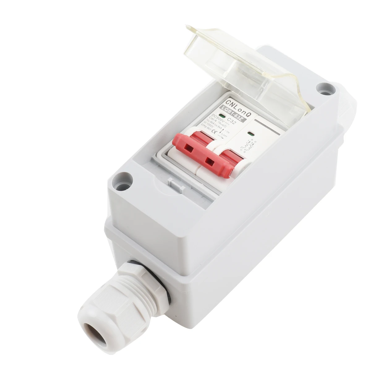 Solar System Isolation Switch DC Miniature Disconnect Box 500V Circuit Breaker 32A IP65 Waterproof for Photovoltaic PV System