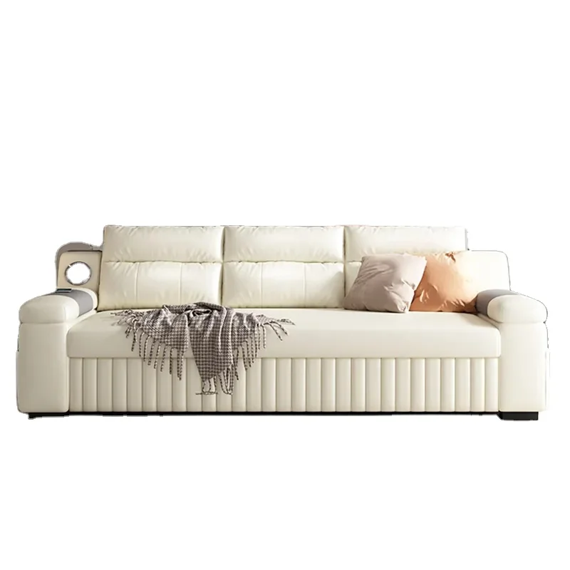 

Modern Simple Small Apartment Multifunctional Living Room Folding Sofa Storage Bedroom Technology Fabric Sofa Bed