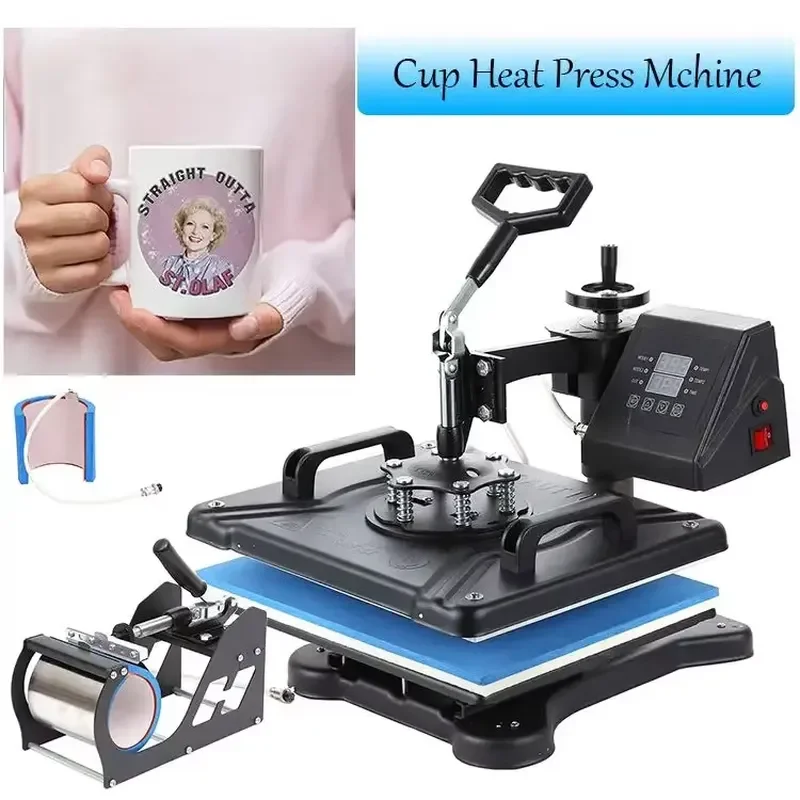 STROVAN 6 in 1 Combo Digital Heat Press 12x15 Inch Sublimation Machine for T-Shirt Mug Cap Plate Multi-Purpose 29x38cm