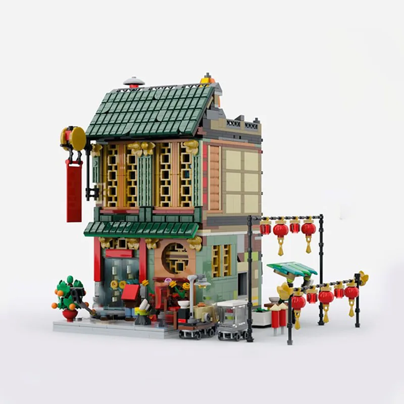 1777PCS MOC Educational Jade Restaurant Edifici modulari Blocchi Giocattolo Regalo per lo sviluppo della creatività dei bambini