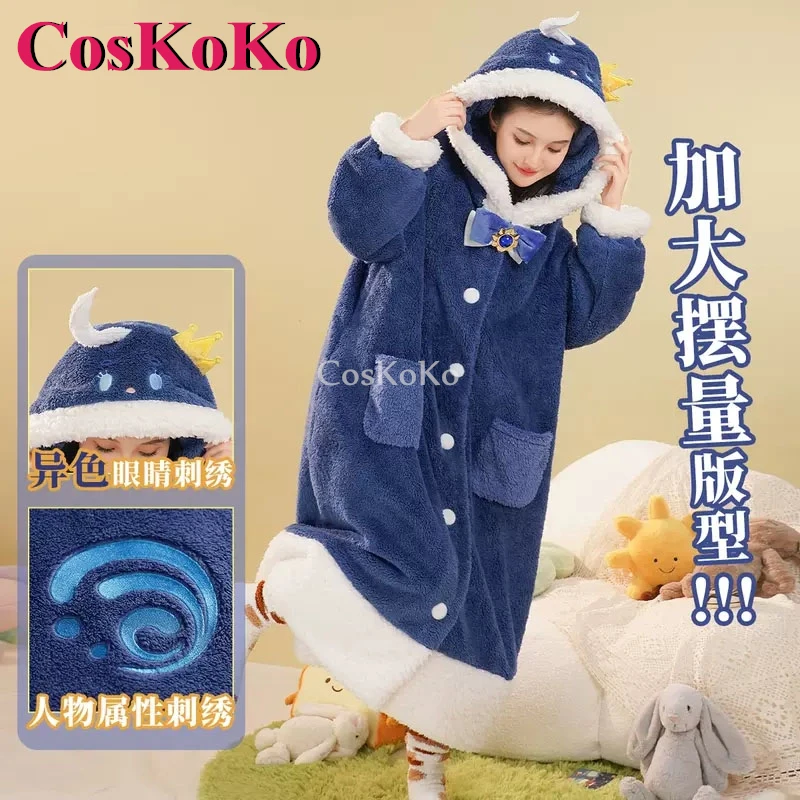 CosKoKo Furina/Lyney/Lynette Cosplay Game Genshin Impact Costume Derivative Clothes Sweet Lovely Pajamas Plush Nightgown S-L New