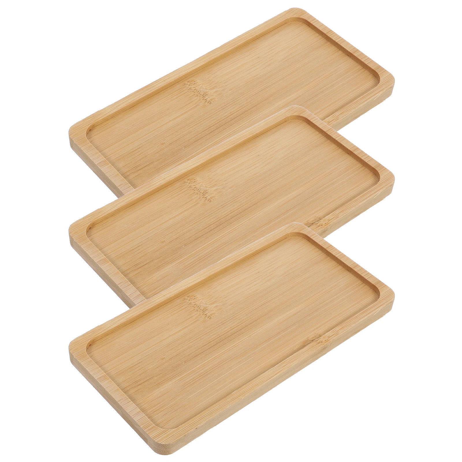 

3 Pcs Japanese Bamboo Tray for Bathroom Buffet Serving Rectangle Tea Eating Trays Living