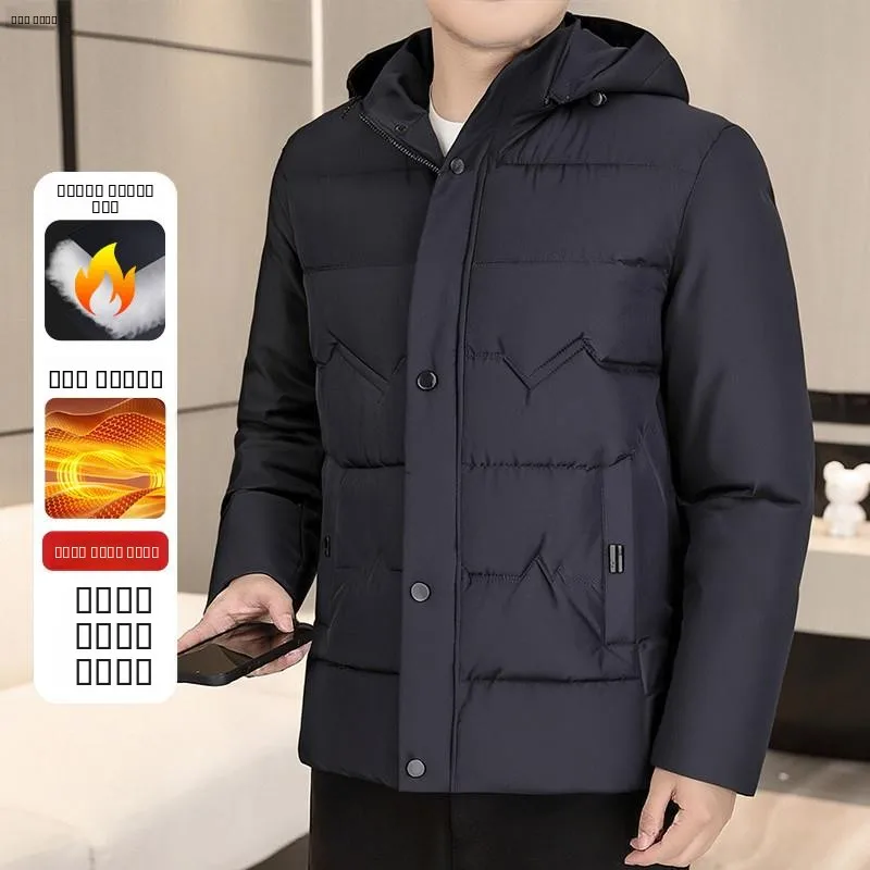 Luy Plum جديد الشتاء Thiened القطن Jaet Dad Sle Busin الدفء للرجال في منتصف العمر و ly الوقوف صالح مقنعين #1