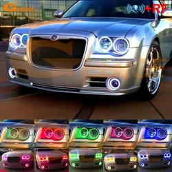 For Chrysler 300 C 300C 2004-2010 RF Remote BT App Multi Color Ultra Bright RGB LED Angel Eyes Halo Ring Day Light