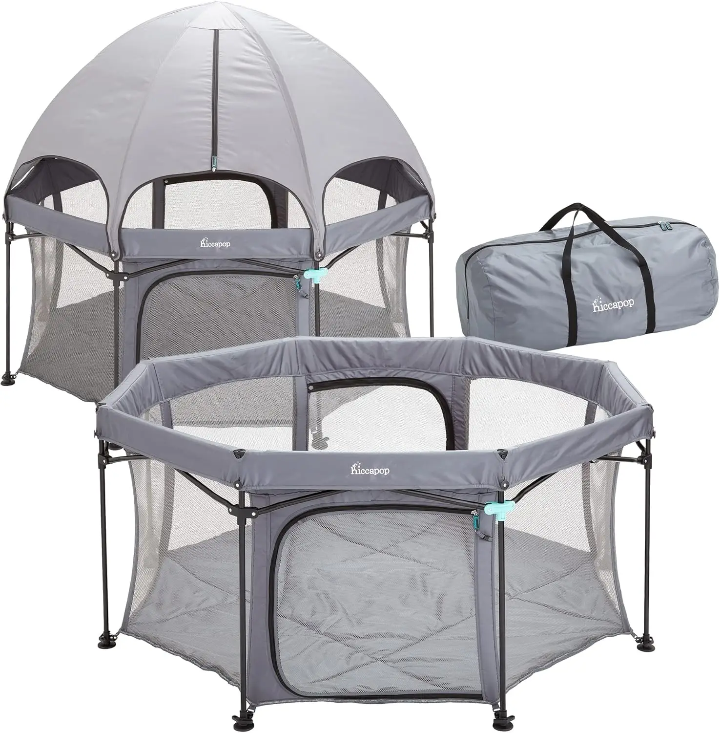 

XL 69" Deluxe Outdoor Baby Playpen with Canopy for Babies and Toddlers with Dome, Sun-Shades, Padded Floor | Pop Up Playpen for