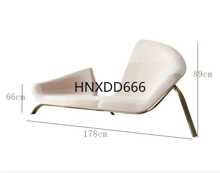 

Chaise longue metal wrought iron living room, leather fabric casual special-shaped sofa chair