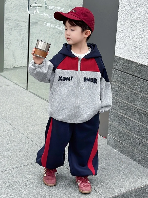 

Spring Autumn Boys Baseball Outfit Set Baby Boys Faionable Clothes Two Piece Set Long Sve Cotton Blend Casual Sportswear