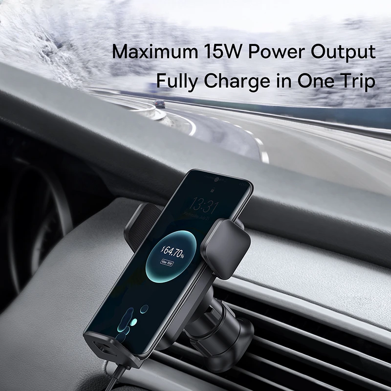 Qi 15W Wireless Car Phone Charger Holder Samsung IPhone Car Phone Holder Zhixing Automatic Alignment  Holder Wireless Charging