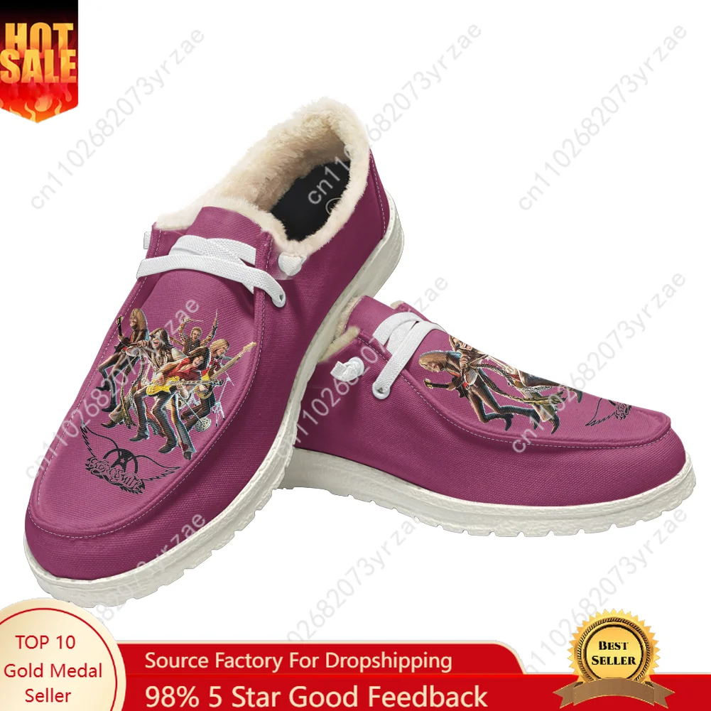 

Aerosmith Plush Flat Shoes Mens Womens Teenager Warm Shoe Indoor Outdoor High Quality Lightweight Shoes Custom Made Footwear