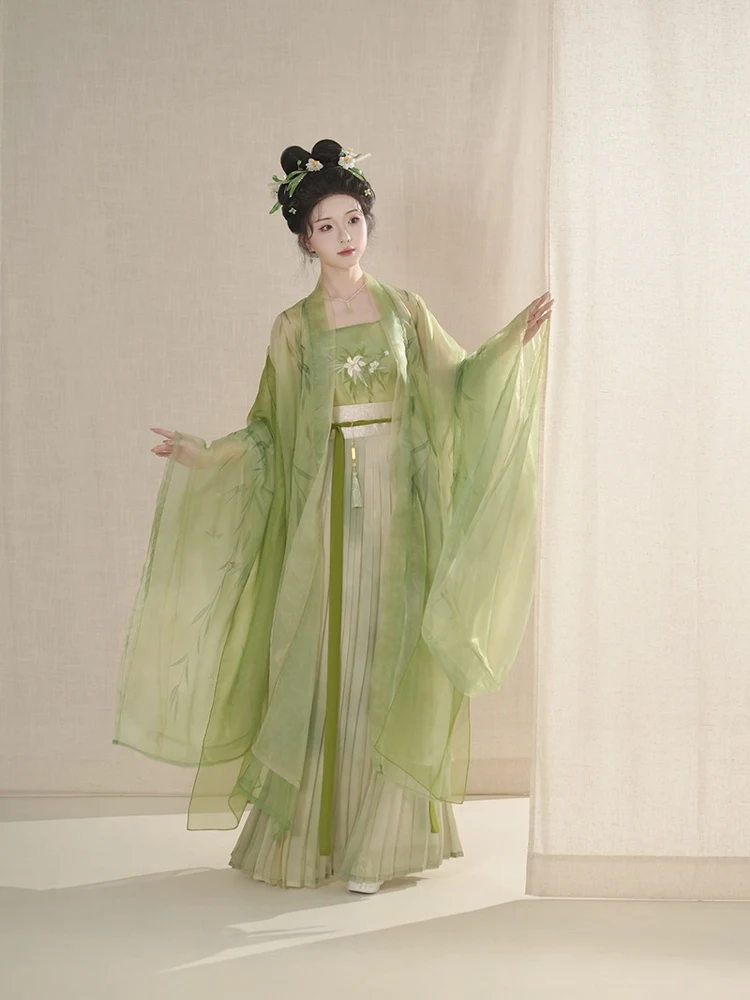 

Spring Collection Qingliu New Original Daily Fairy Husk Skirt Svel Hanfu Women's Spring Summer Set Chinese Traditional ...