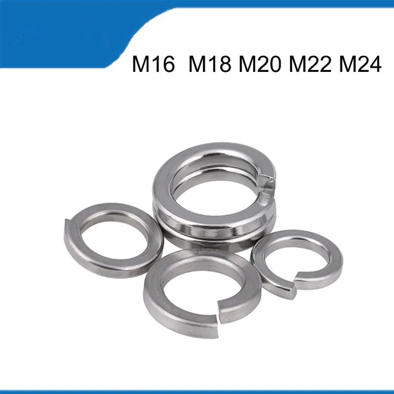 

316 Stainless Steel Spring Split Lock Washer High Quality M16 M18 M20 M22 M24 5/10PCS Metal Round Elastic Gasket GB93