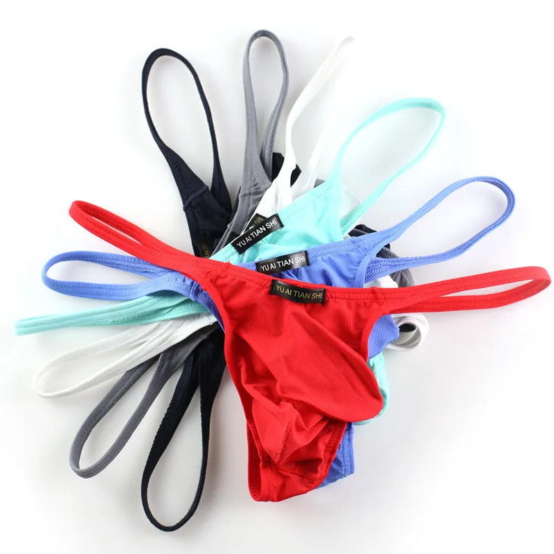 6PCS Mens Sexy Thongs Elephant Nose Bikini Men Underwear T-Tack Thong G String Homme Jockstrap Briefs Male U Pouch Panties