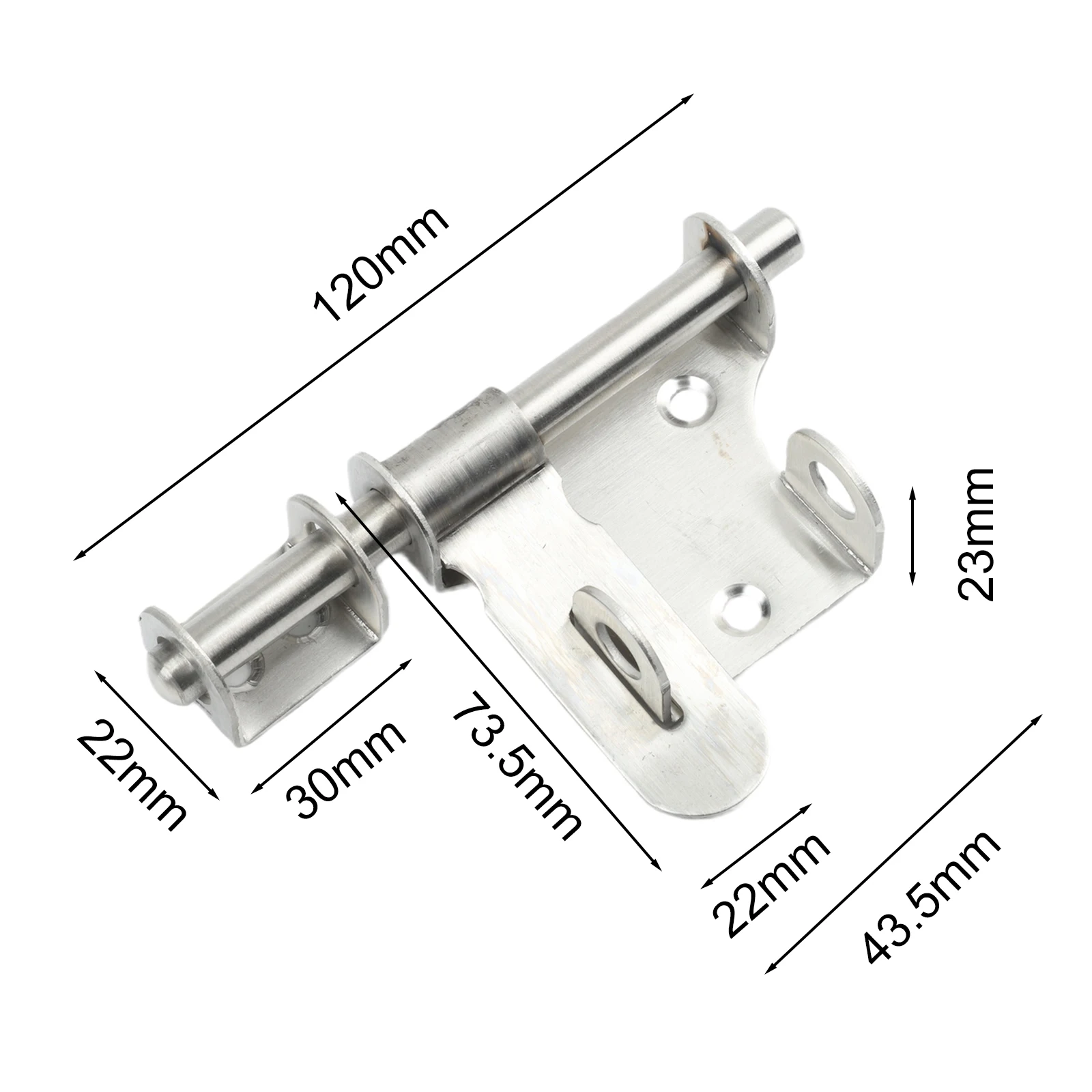 Garden Gate Lock Home Security 15x6.5x2.4cm Door Bolt Shed Door Lock Prevents Forced Entry Multi-surface Mounting