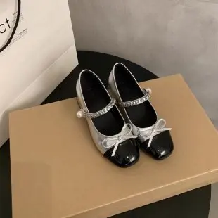 Rubber Low Heels Dress Shoes para Mulheres, Flats, PU, Roma