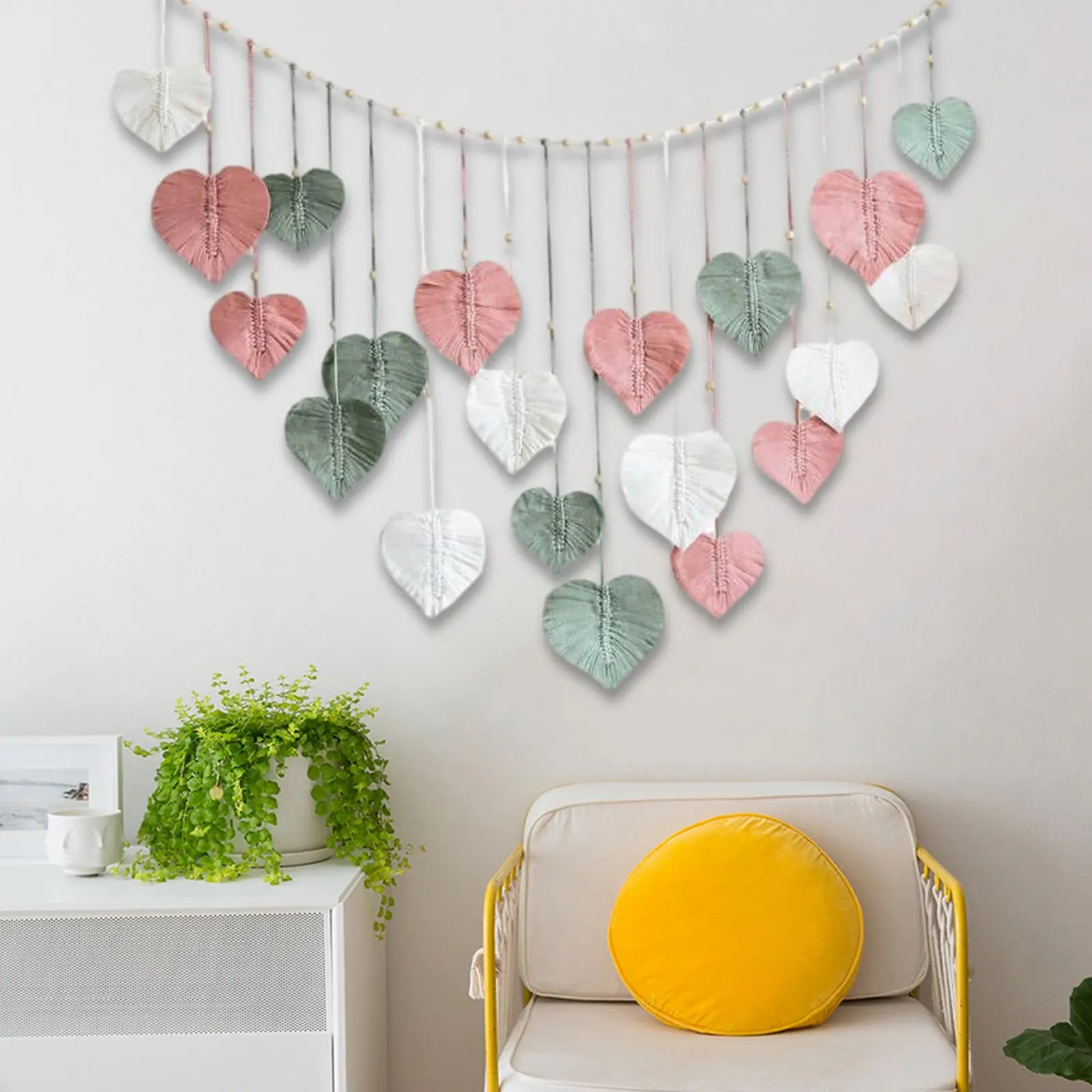 Woven Macrame Tapestry for Wall Display with Tassels for Home