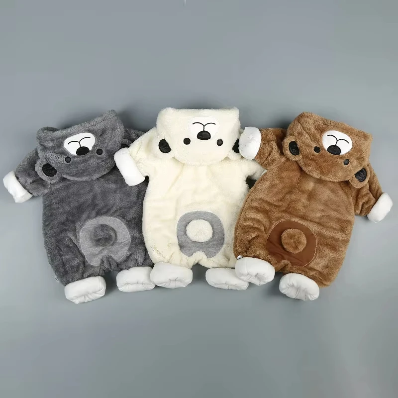 2026 Winter Neugeborene Fleece-Samt-Strampler Overalls Kleidung für Säuglinge Jungen Mädchen Cartoon Bärenohren Verdickte Warme Reine Mäntel 0-3 Jahre – Detail 2