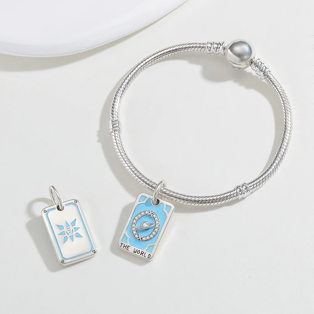 925 Sterling Silver Charm Tarot Card Collection Beading Original Bracelet Women's Fashion Jewelry For Everyday Wear Holiday Gift