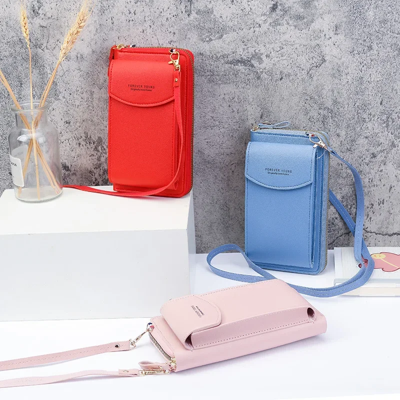 Women Bag Mobile Phone Square Small Shoulder Messenger Crossbody Bag Money Card Holder Wallet Purse multi-level space