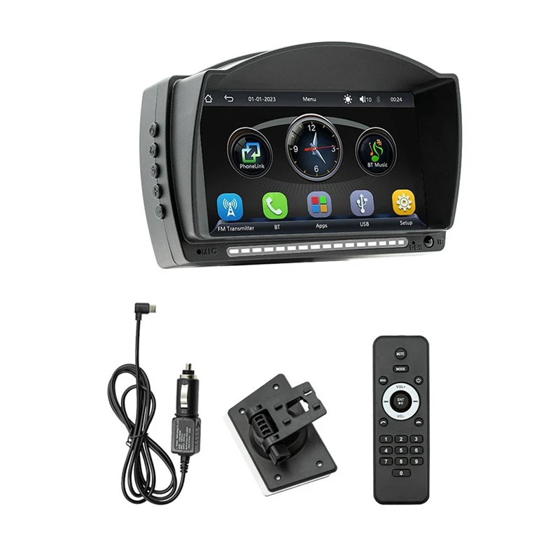 

4.7Inch Car Touch IPS Screen Wireless Carplay Android Auto Car Portable Radio Bluetooth MP5 Multimedia Host Durable Black