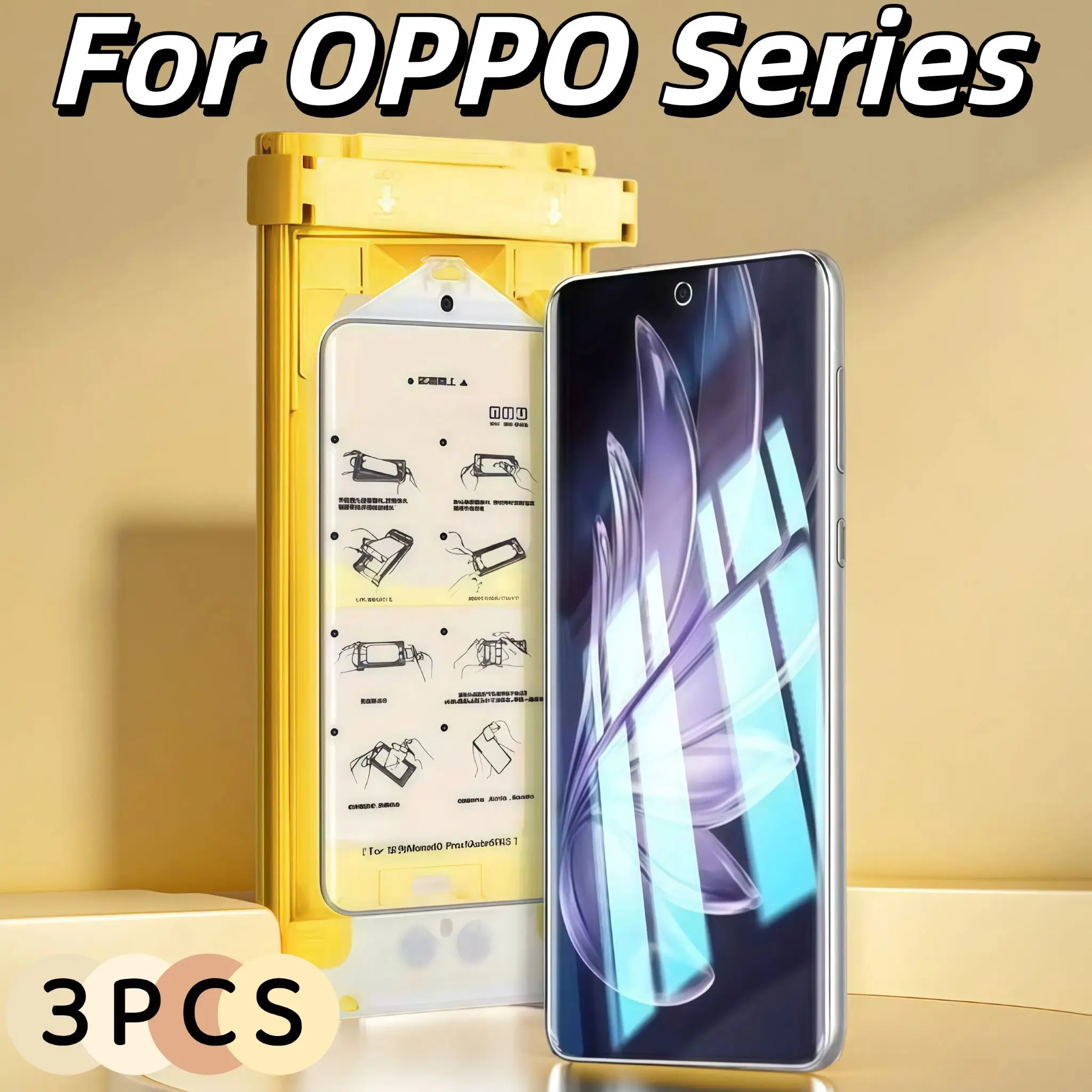 

3Pcs Ceramic Film Screen Protector For OPPO Reno12 Reno 12 Pro A5 No Dust Positioning With Install Kit Not Tempered Glass