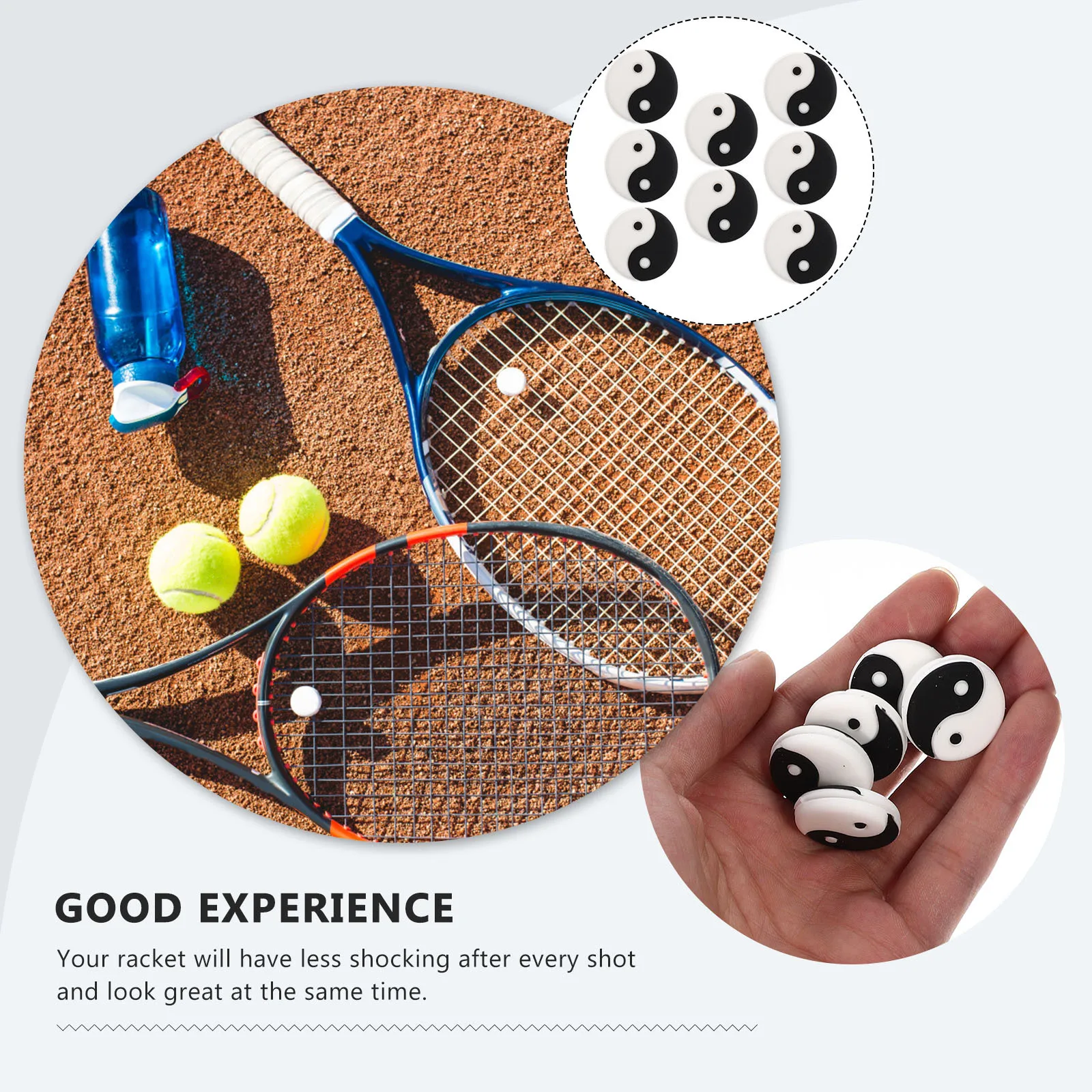 8Pcs Silicone Tennis Racket Shock Absorbers Dampening Insert for Vibration Reduction Reliable Grip Stability Gear
