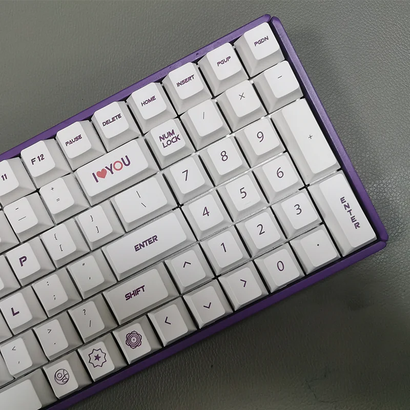 131 Keys White Purple Keycap For Mx Switch Mechanical Keyboard Minimalist Cherry Profile PBT Keycaps DIY custom Key Caps GK61