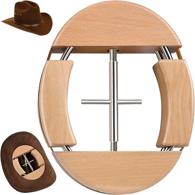 

Регулируемая деревянная подставка для шляп Repacego, 4 положения, для сохранения формы, премиум-класса, для хранения федор, ковбойских и бейсбольных шляп