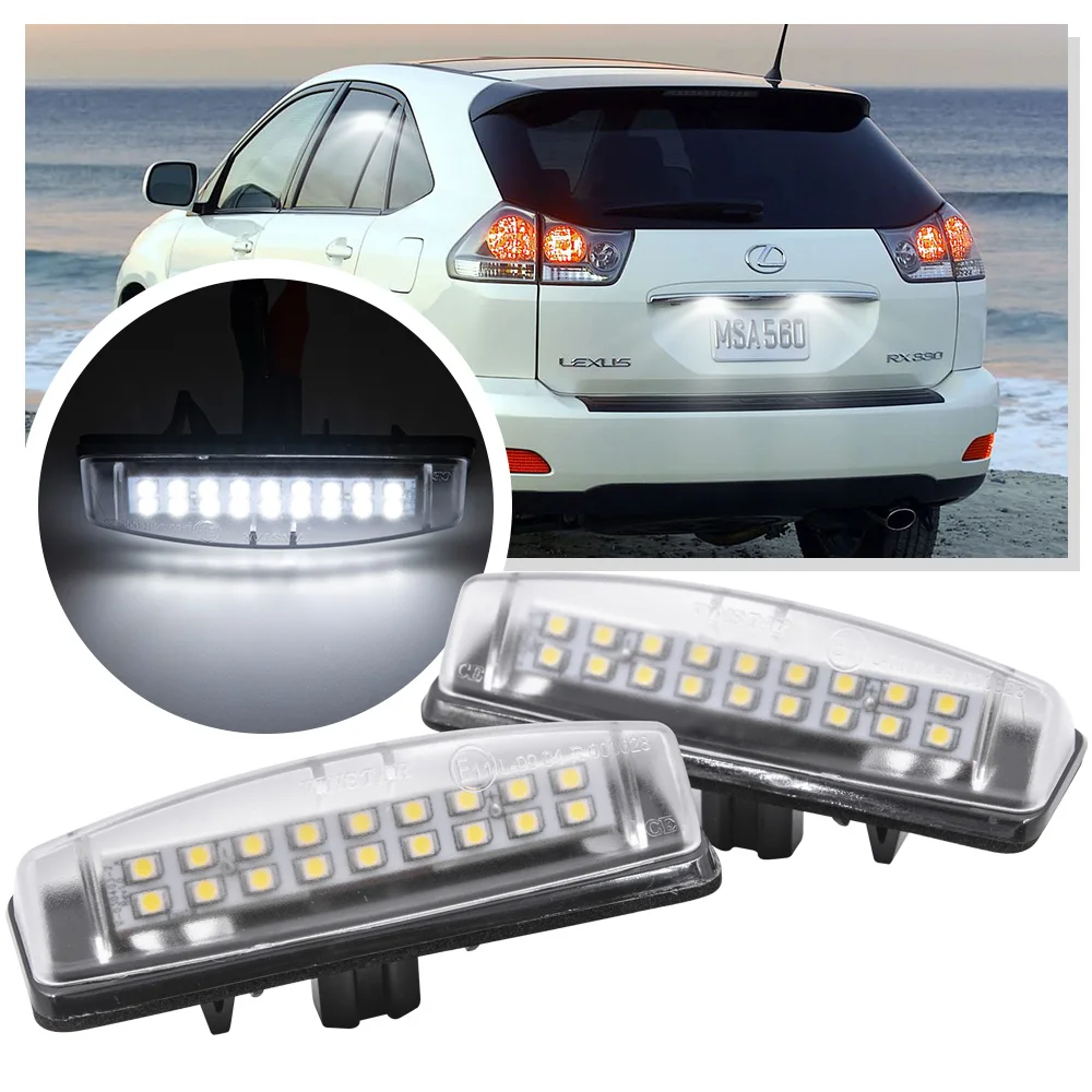 Lexus için 2 adet LED lisans numarası plaka işık IS300 Toyota eses330 Lexus GS400 LS430 Toyota RX350 RX400h HS250h Toyota Prius
