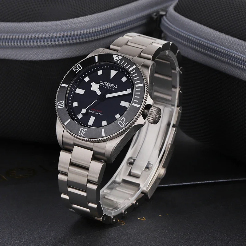 Octopus Homage Titanium Watch For Men 39mm Vintage PT5000 Movement Automatic Sapphire Crystal 200M Waterproof BGW-9 Luminous New