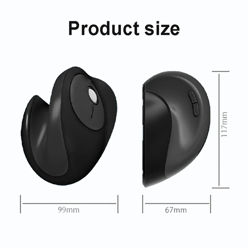 WISH Mouse ergonomico piccolo ricaricabile mouse wireless silenzioso dual-mode DPI mouse da ufficio regolabili per telefono PC Ipad
