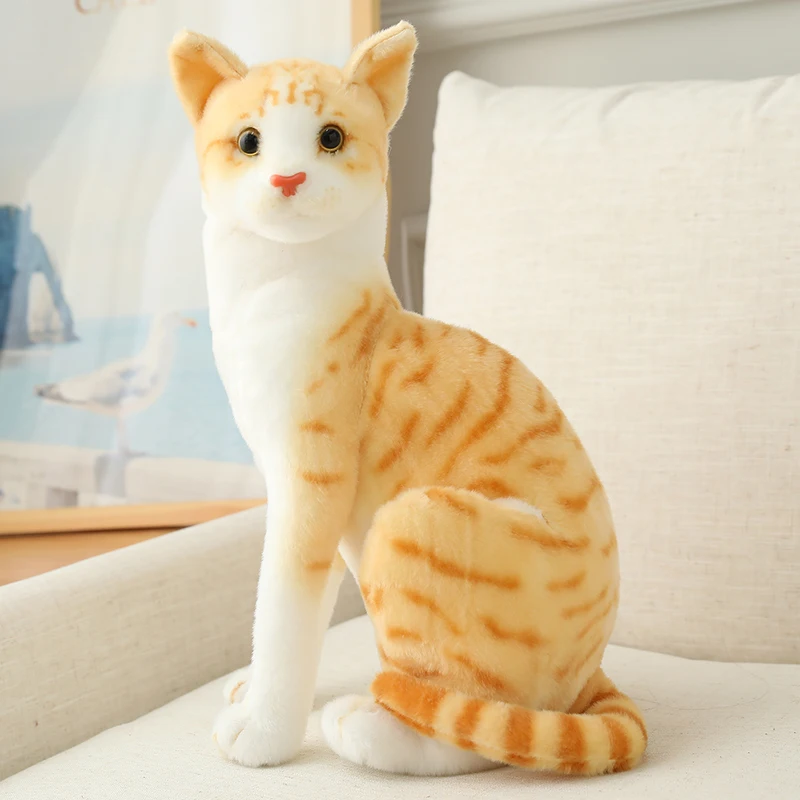 Cat Doll Pet Toys Stuffed Lifelike Siamese Cats Plush Toy simulation American Shorthair Cute  Home Decor Gift For Girls birthday