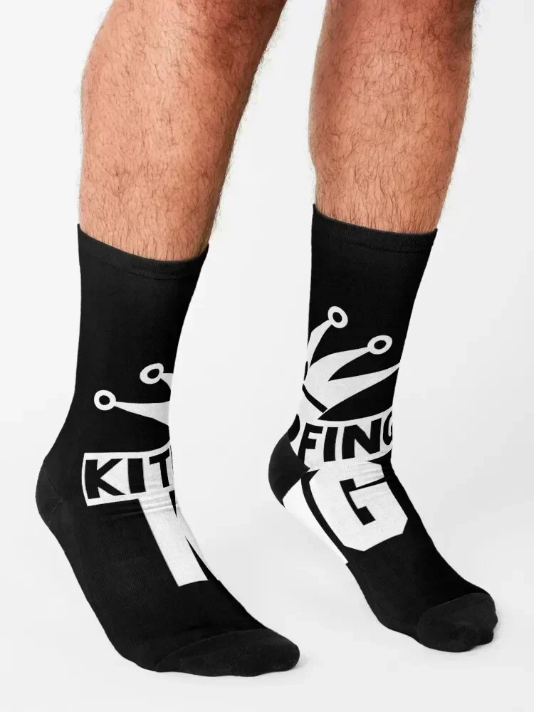 Kitesurf Kiteboarding King Flying a Kite on the Beach Socks sport happy Stockings man funny sock Socks Male Women's