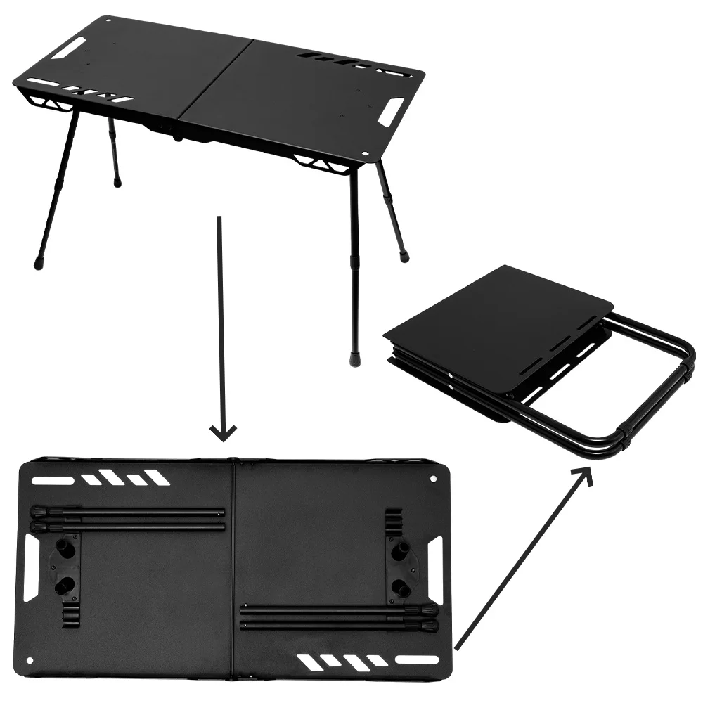 Imagem -05 - Liga de Alumínio Camping Table Igt Dobrável ao ar Livre Retangular Leve Portátil Caminhadas Piquenique Tático