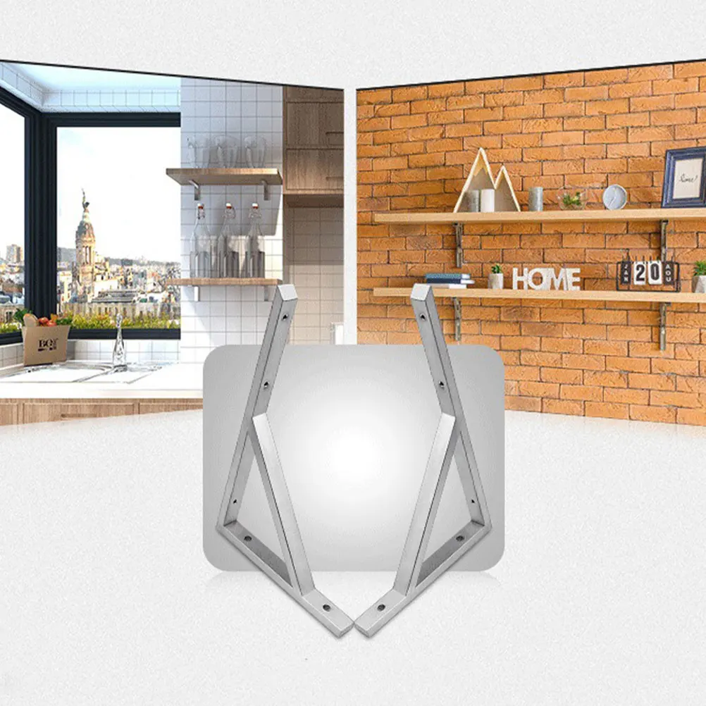 

Stainless Steel Wall Shelf Brackets 2PCS Simple Structure Easy Installation Practical Design Strong Heavy Duty for Wall