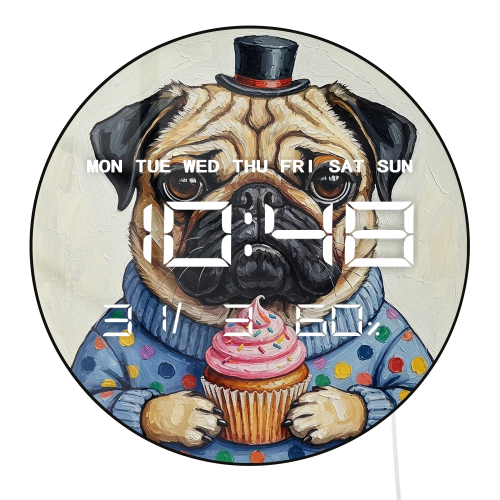 Cartoon Pug With Cu… - image