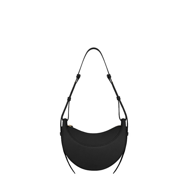 Franse Niche Design Schoudertas met enkel schouderband Halvemaanvormige tas Y2k Dames Echt Lederen Halvemaanvormige tas