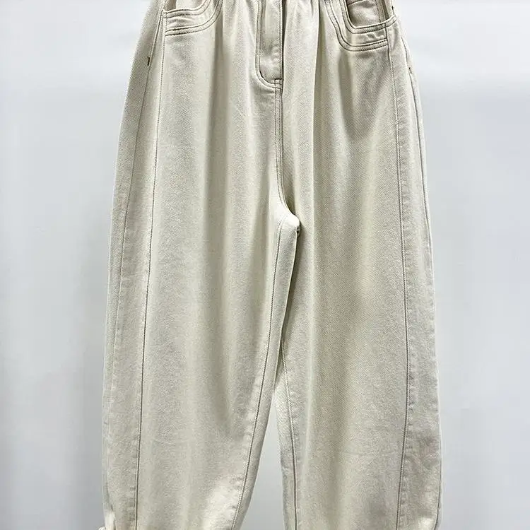 

Джинсы-«папины» больших размеров, свободного кроя, с высокой талией, прямые брюки, осенняя модная женская одежда, удобные брюки с эластичным поясом