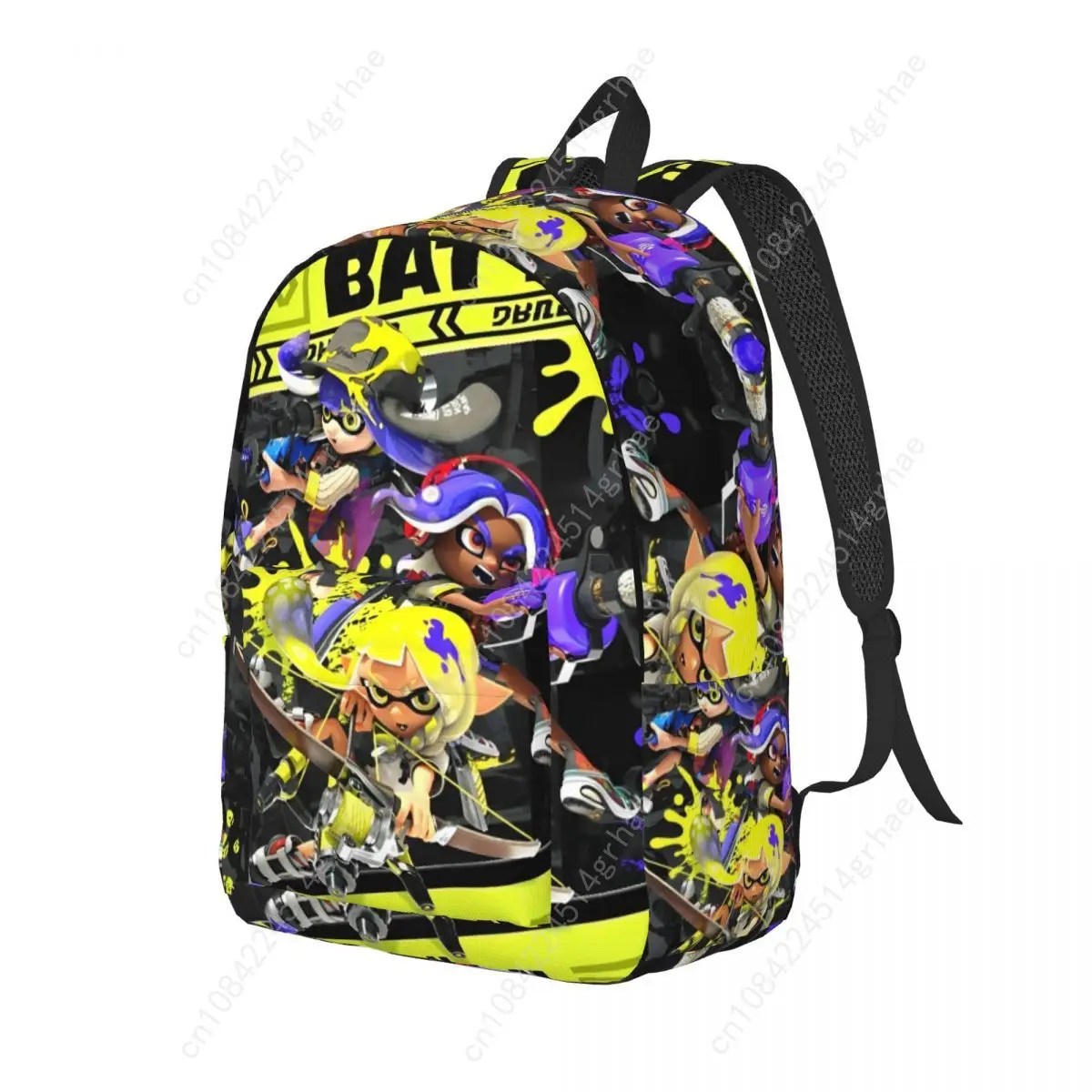 Tas Ransel Remaja Splatoon untuk Game Video, Ringan, Tas Bisnis untuk Pelajar, Pria Wanita, Tas Laptop Komputer, Tas Kanvas