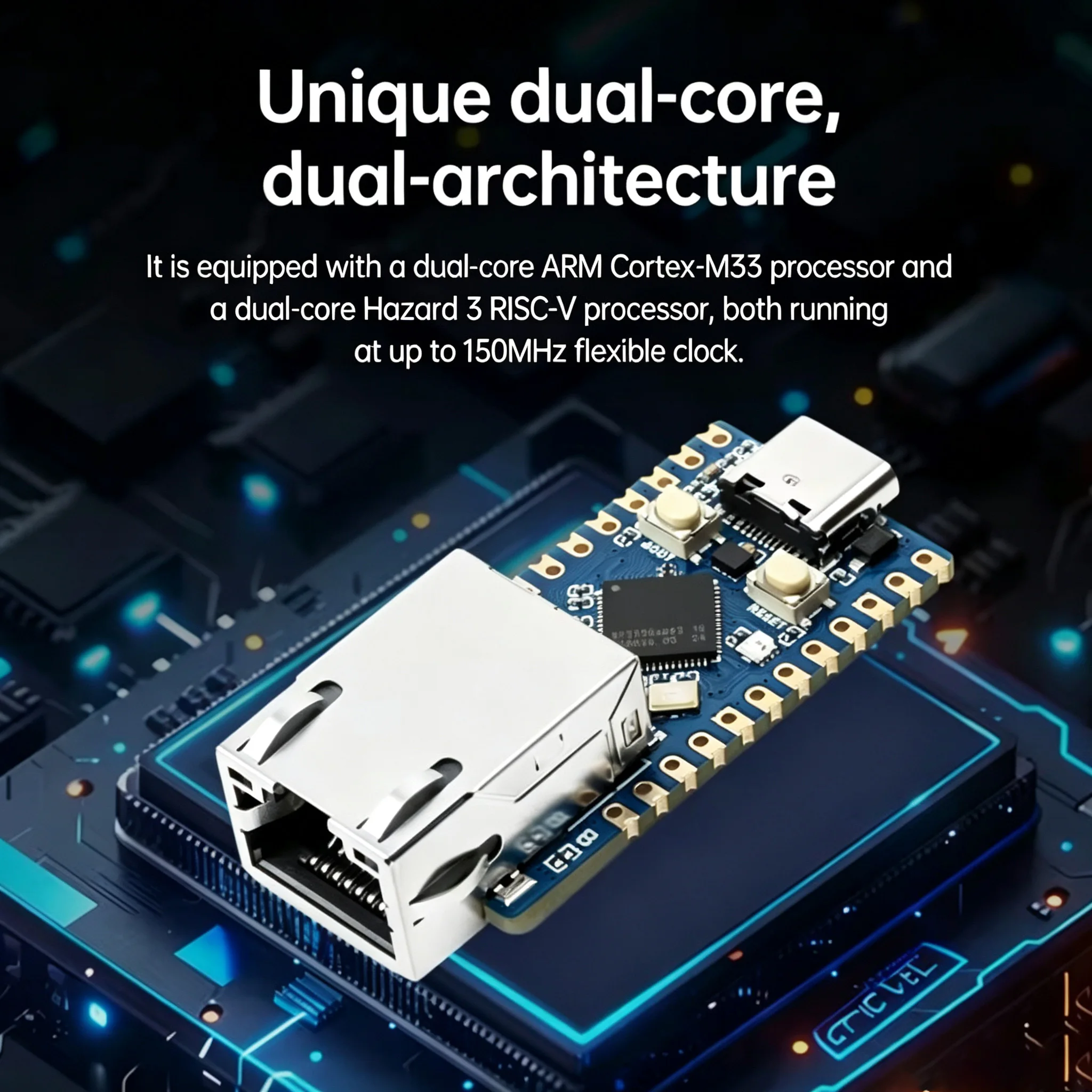 Waveshare RP2350-ETH Micro Controller Development Board For Raspberry Pi RP2350 CH9120 Ethernet Network For Arduino Type-C