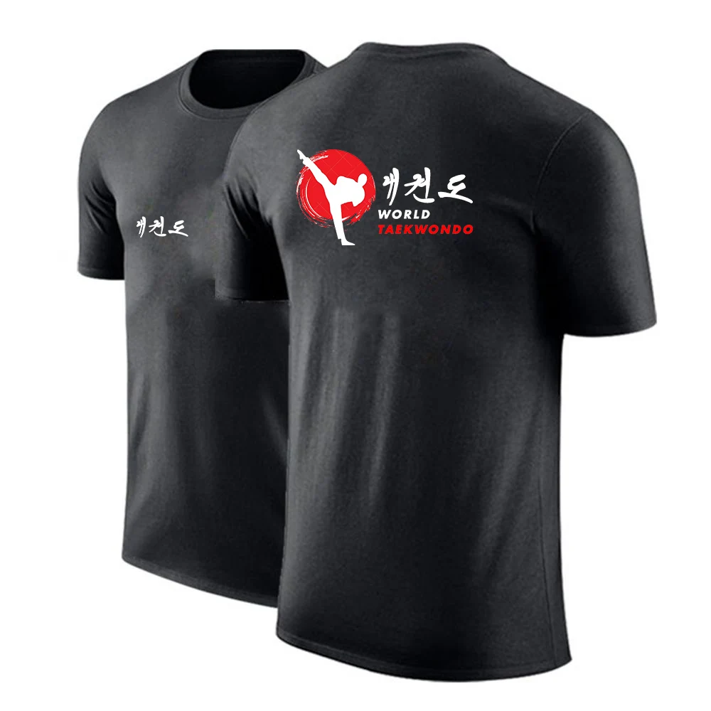 WTF World Taekwondo Federation Men Sport T-shirt Quick Drying Cool Silky Mesh Breathable Fitness Training Running Short Sleeve