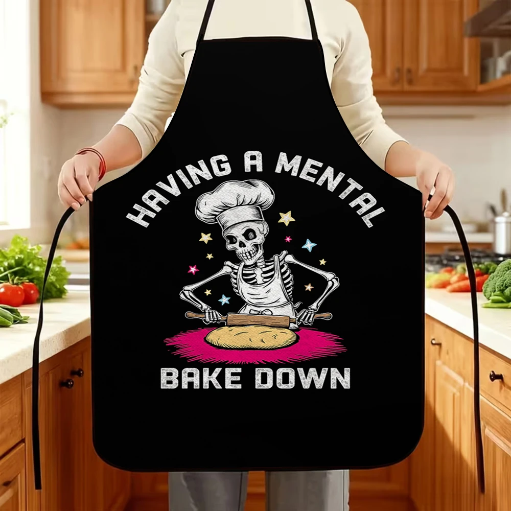 Multiple sizes60x80cm Skull Print Apron, Washable and Reusab