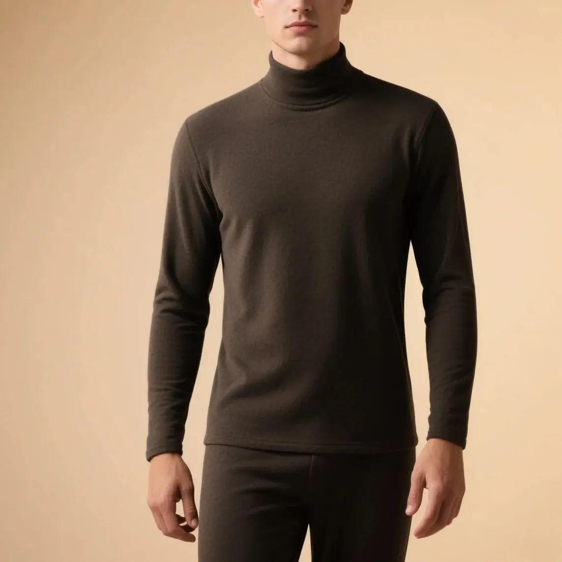 

New Men's Thermal Underwear Top Slim Fit Long Sleeve High Neck Shirt Autumn Winter Clothes Thin Tights for Cold Weather