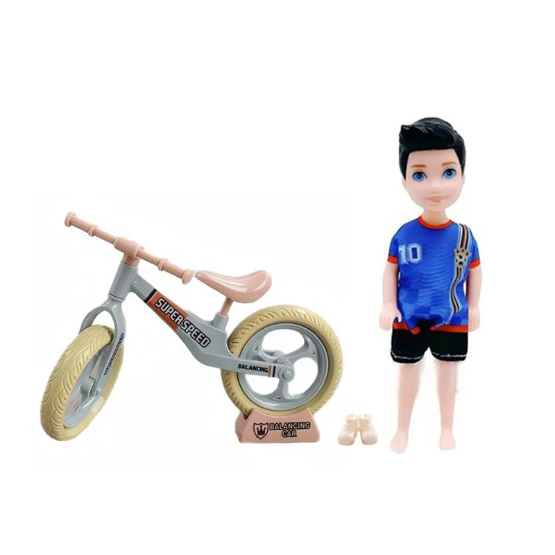 AliExpress QSMARTOY Kawaii 2 Items / Lot Kids Toys Mini Balance Bike 5.5 Inch Girls Boy Dolls Fast Shipping Birthday Present For Chidlren DIY Game