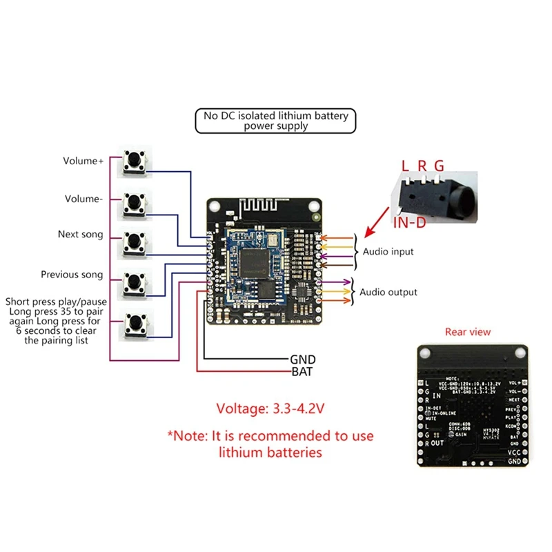 Módulo de música Bluetooth DC 5V/12V APTX/ATPXHD amplificador de Audio de programación para coche agregar función Bluetooth placa DIY